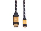 ROLINE GOLD USB 2.0 Kabel, Typ A ST - Micro B ST, 0,8 m