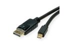 ROLINE Mini DisplayPort Kabel, v1.4, mDP - DP, ST - ST, schwarz, 2 m