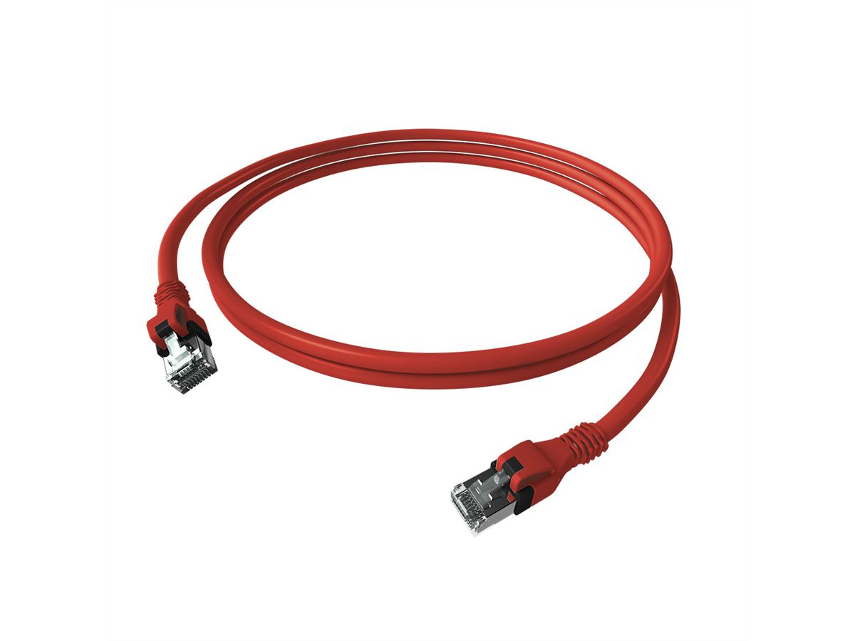 EasyLan DualBoot PushPull IP20 Patchkabel, Kat.6A (Class EA), S/FTP, rot, 2 m