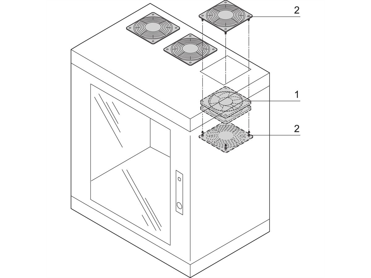 SCHROFF EPCASE Lüfterbausatz, Einzellüfter