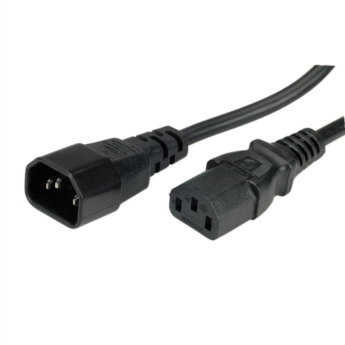BACHMANN Kaltgeräte-Kabel 2,5m schwarz IEC320 C13-C14, H05VV-F 3G1,0mm, 2,5 m