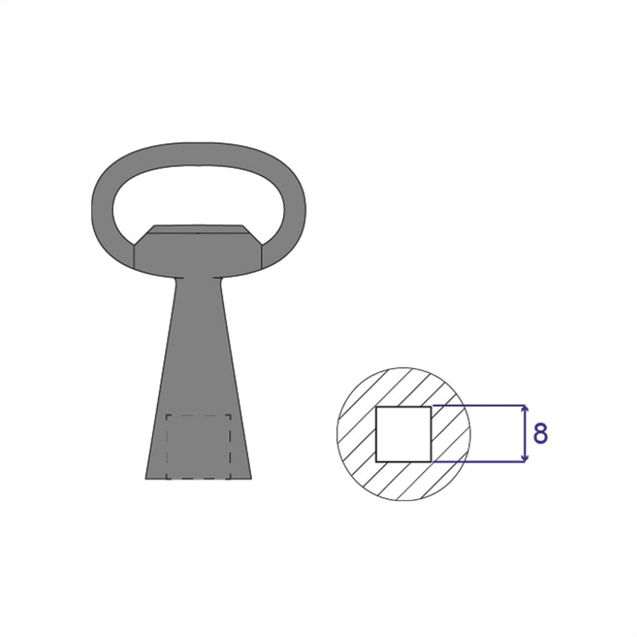 SCHROFF SCHLUESSEL 4KANT 8MM