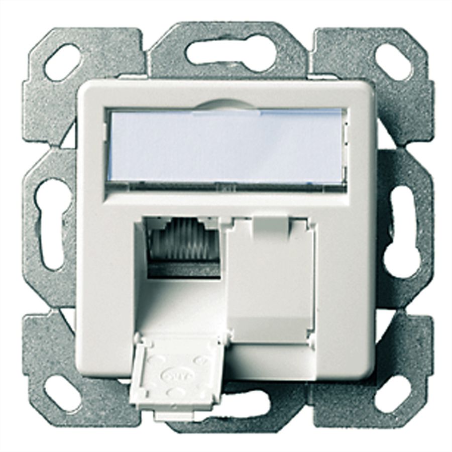 TELEGÄRTNER Dose AMJ45 UP/50 2x RJ-45 Cat.6 (Class E), alpinweiss