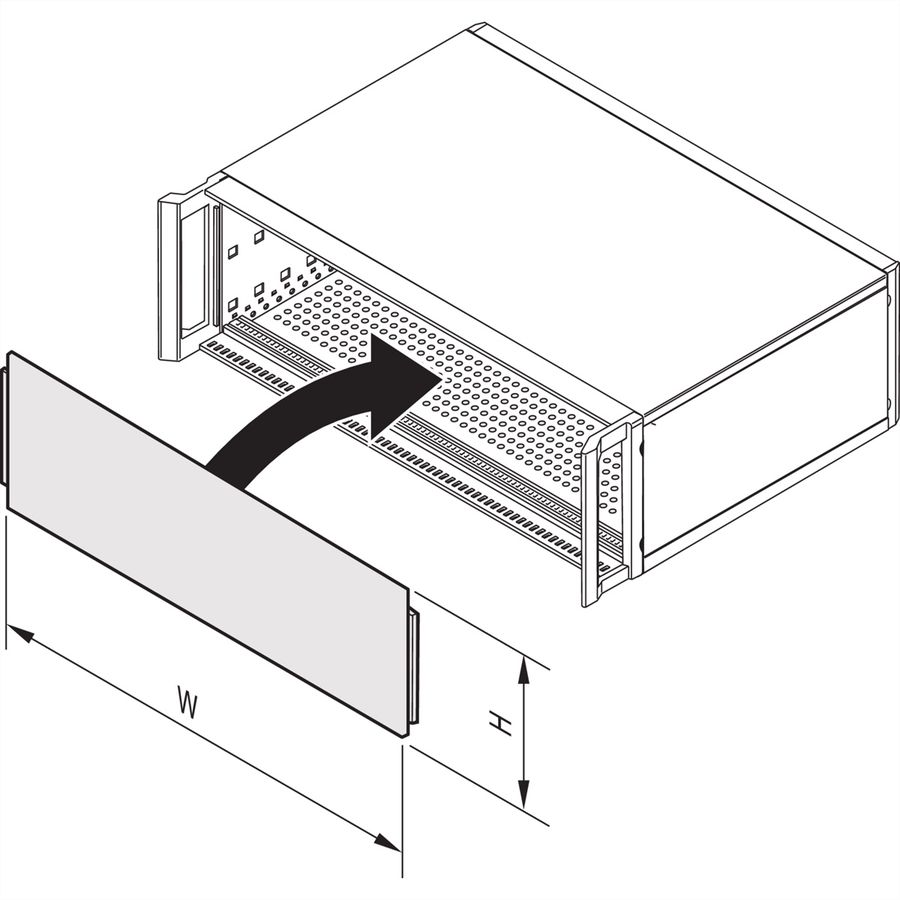 SCHROFF Gesamtfrontplatte, gesteckt, ungeschirmt - FRONTPLATTE 2HE 84TE EL/CHR