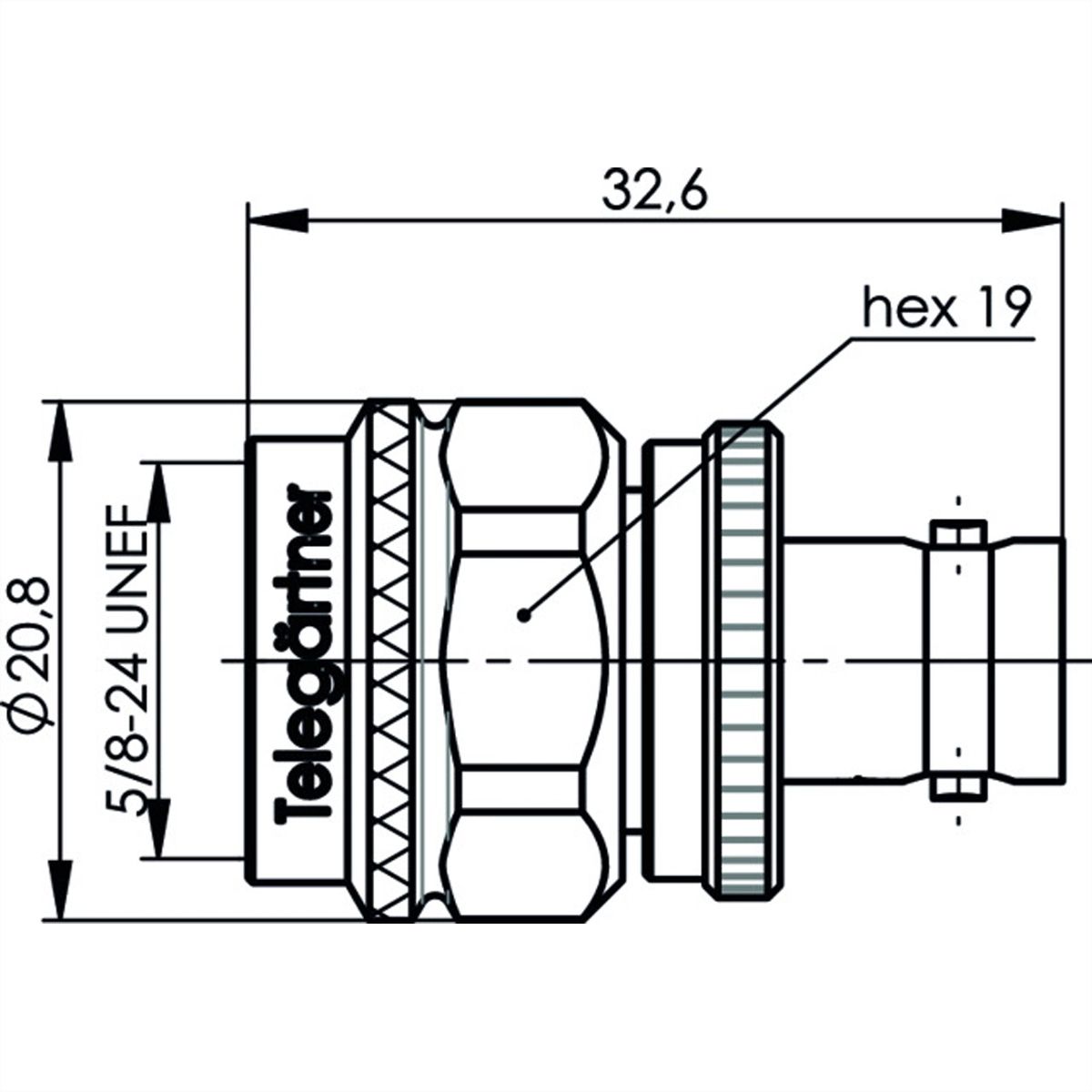 TELEGÄRTNER Adapter BNC-Buchse / N-Stecker