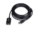 STANDARD USB 2.0 Verlängerung, aktiv, mit Repeater, schwarz, 5 m
