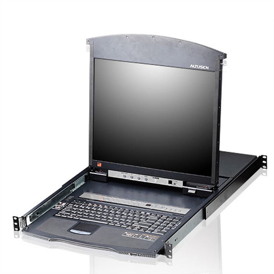 ATEN KL1508AN KVM-Switch, 48cm TFT, VGA, PS/2-USB über Kat 5, 8 Port, ES-Layout