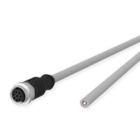 METZ CONNECT M12 Sensor-/Aktorleitung, A-kodiert, M12 Buchse gerade - freies Leitungsende, grau, 5 m