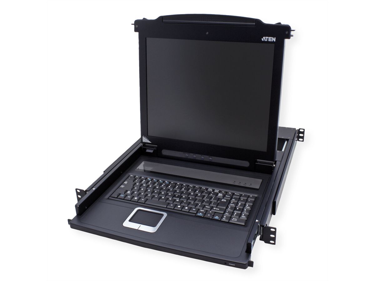 ATEN CL1000M KVM-Konsole, 43cm LCD, VGA, PS/2, IT-Layout