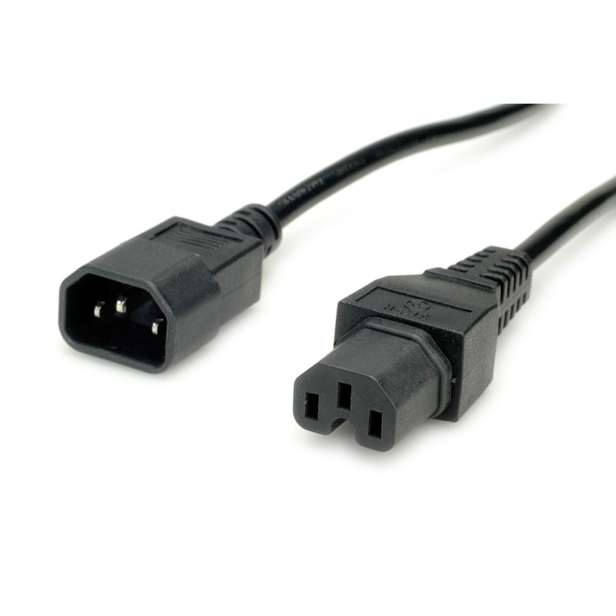 VALUE Netzkabel IEC320/C14 Stecker - C15 Buchse, H05RN-F, schwarz, 1,8 m