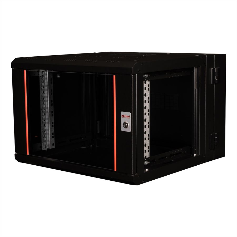 ROLINE 19-Zoll Wandgehäuse Pro 7 HE, 600x600 BxT zweiteilig schwenkbar schwarz