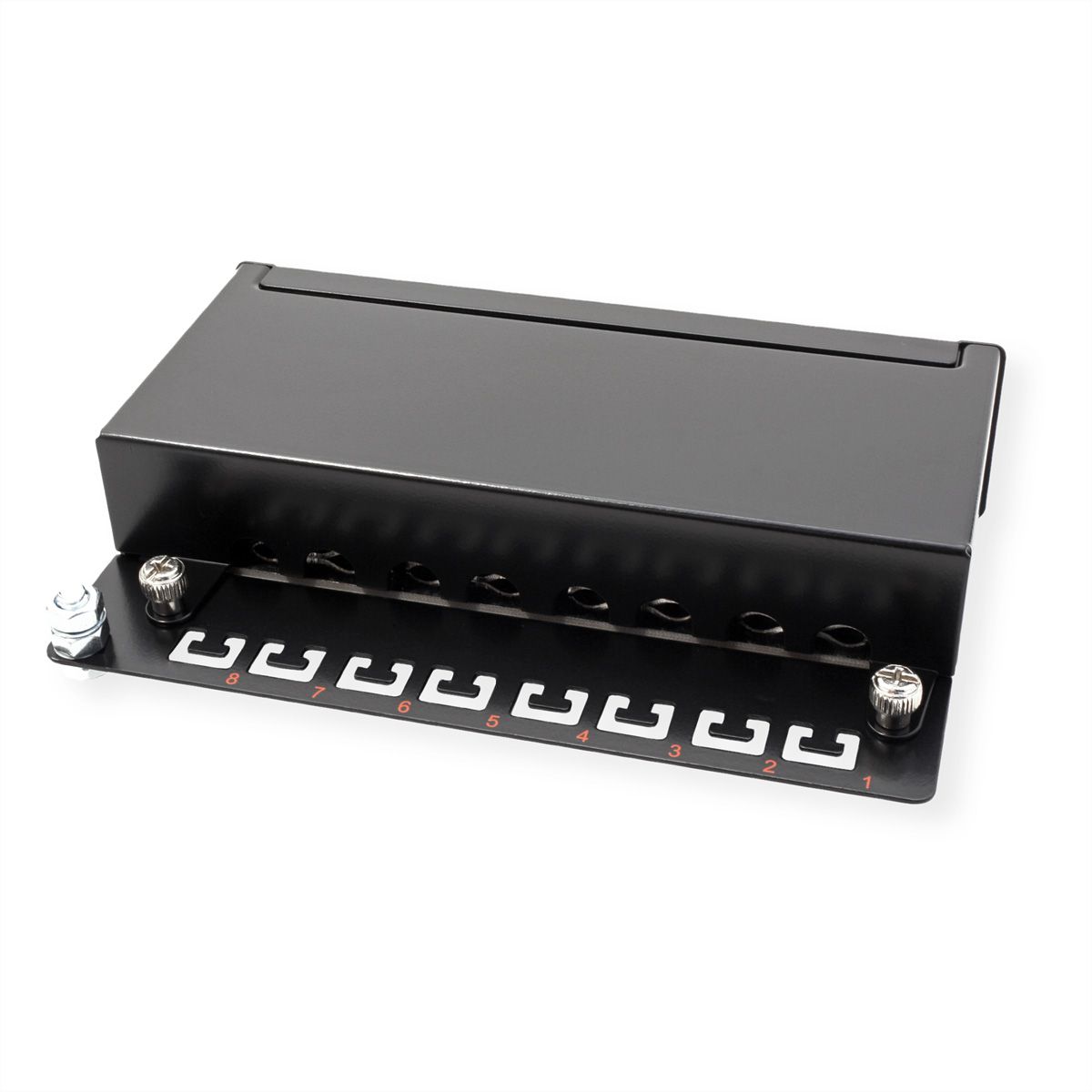 ROLINE Patchpanel, 8 Ports, Cat.5e (Class D), geschirmt, schwarz