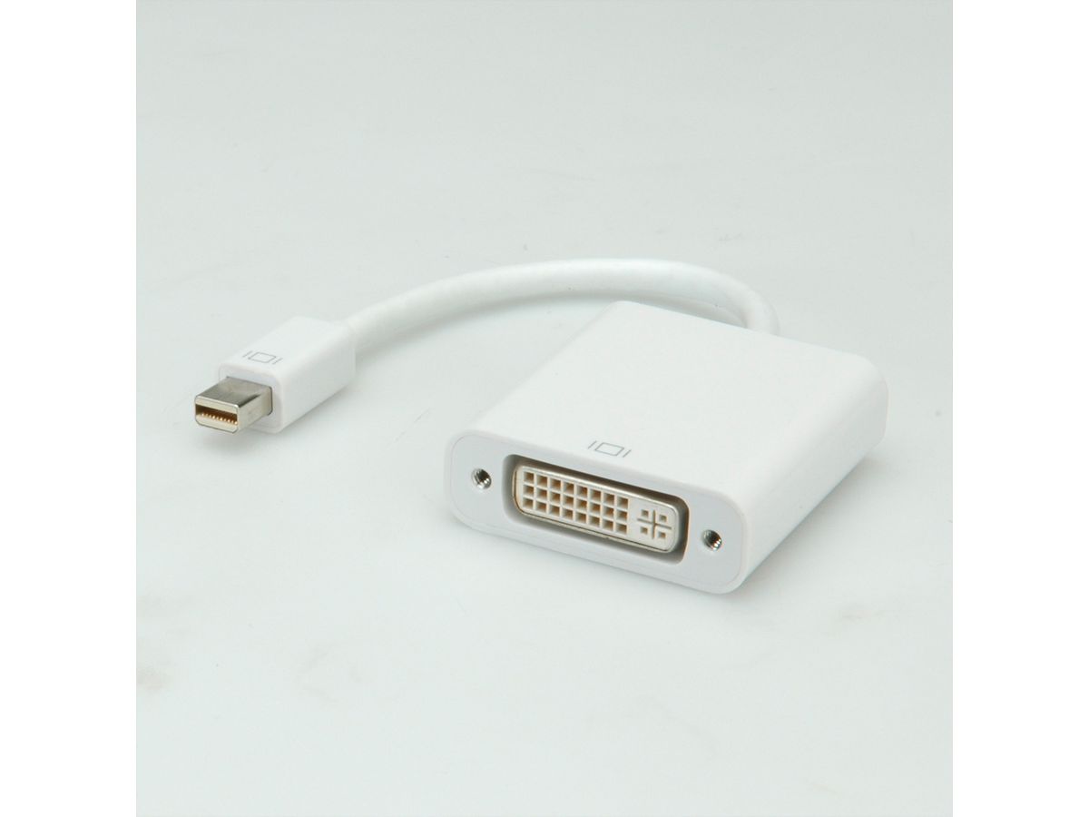 ROLINE Mini DisplayPort-DVI Adapter, Mini DP ST - DVI BU