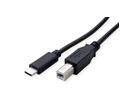 ROLINE USB 2.0 Typ C Kabel, C - B, ST/ST, schwarz, 3 m