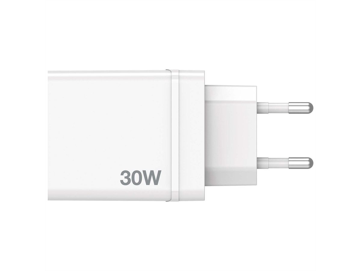 VERBATIM Ladeadapter 30W GaN weiß
