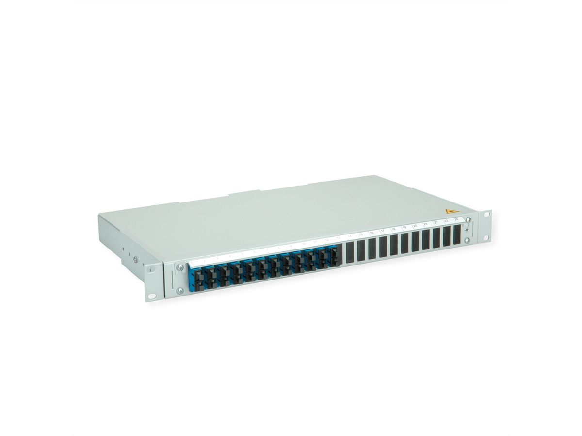 TELEGÄRTNER BASIS V LWL-Panel mit Kupplungen, 12x SC Duplex, blau, OS2