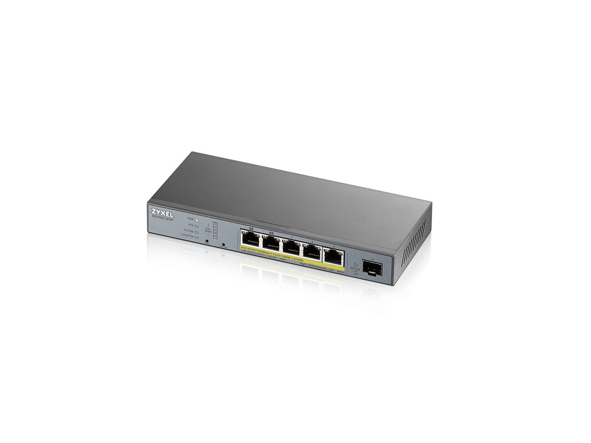 Zyxel GS1350-6HP-EU0101F Netzwerk-Switch Managed L2 Gigabit Ethernet (10/100/1000) Grau Power over Ethernet (PoE)