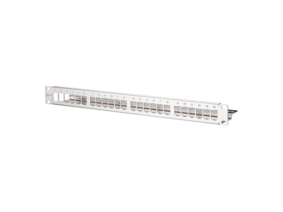 METZ CONNECT Modul 19-Zoll Modulträger 1HE, 24 Port Edelstahl unbestückt