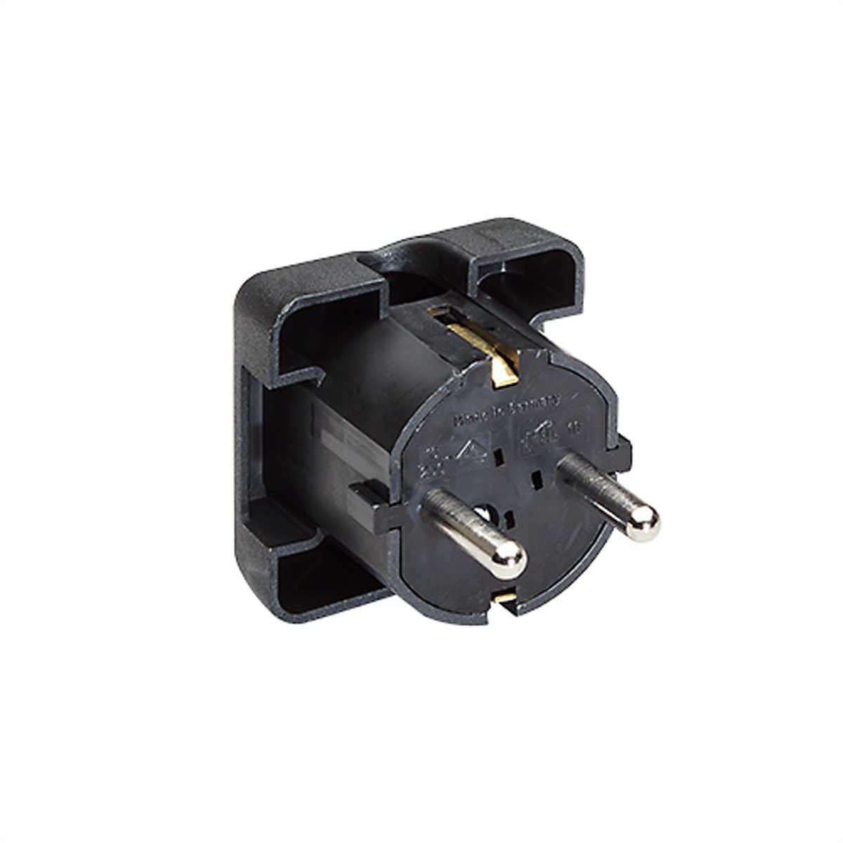 BACHMANN Schutzkontaktstecker, schwarz flach