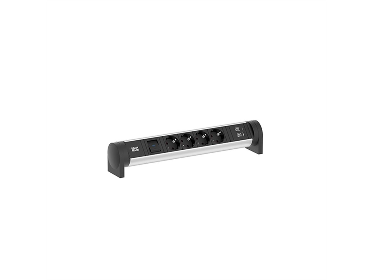BACHMANN CYCLE Desk 4xCEE7/3 1xSchalter 1xUSB A/C 22W 0,2m GST18