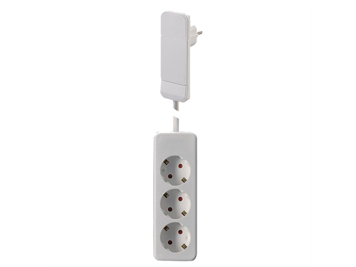 BACHMANN Flat Plug CEE7/7 weiss, 1,6m 3xCEE7/3