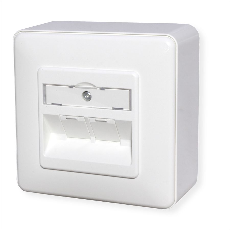 METZ CONNECT Dose AP/2 reinweiss E-DAT Modul 2 Ports, Cat.6 (Class E)