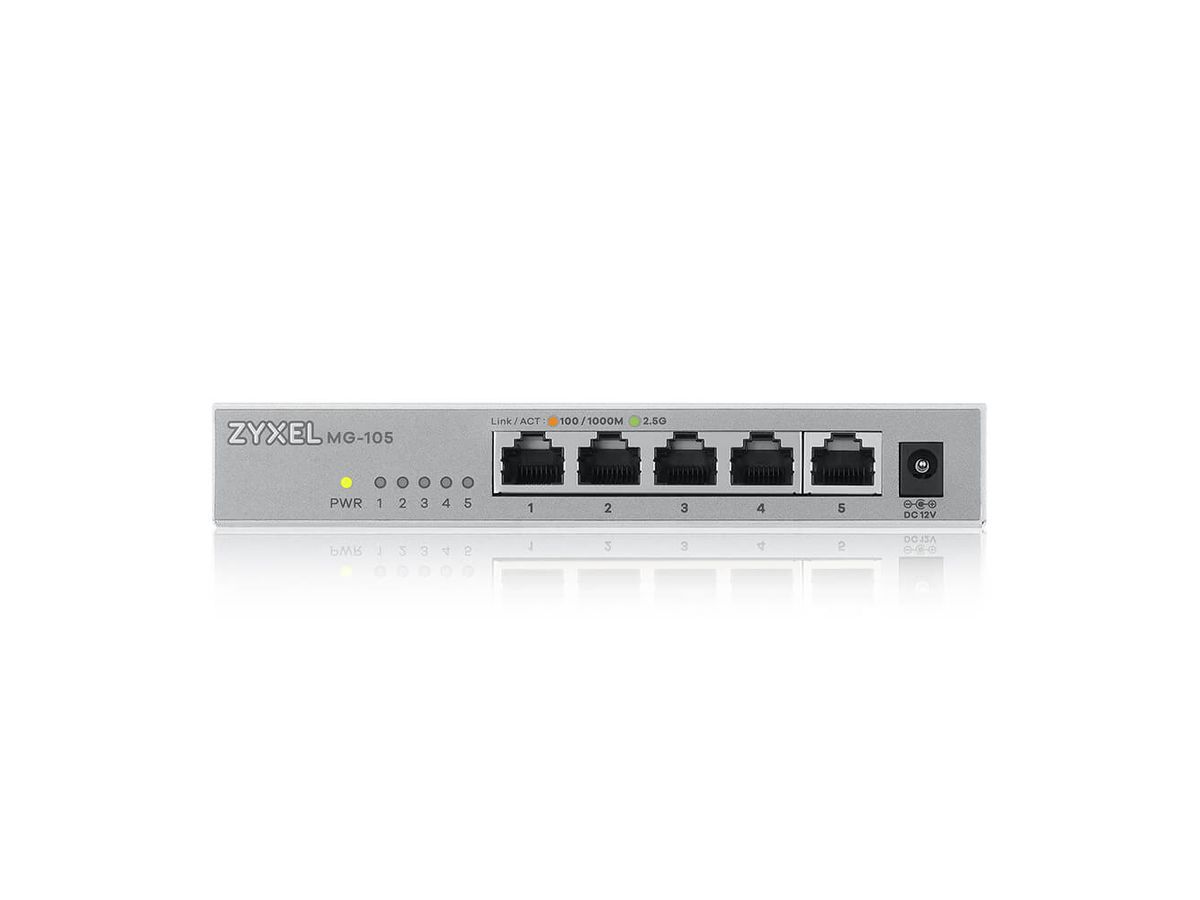 Zyxel MG-105 Unmanaged 2.5G Ethernet (100/1000/2500) Stahl