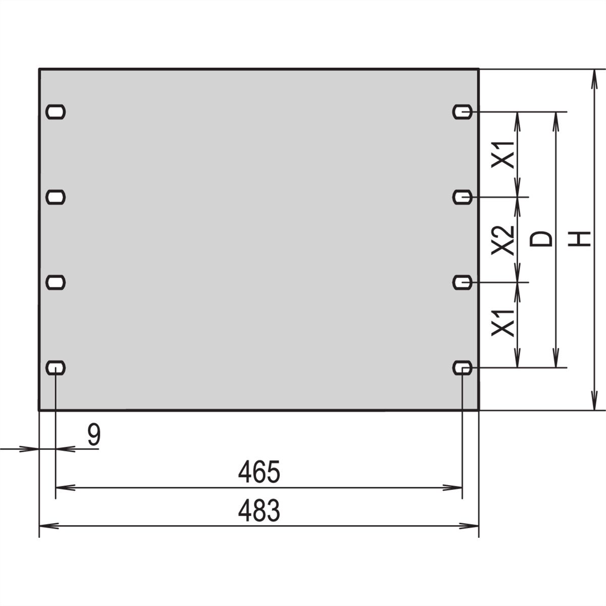 SCHROFF 19"-Frontplatte - 19" FRONTPLATTE 4HE RAL7021