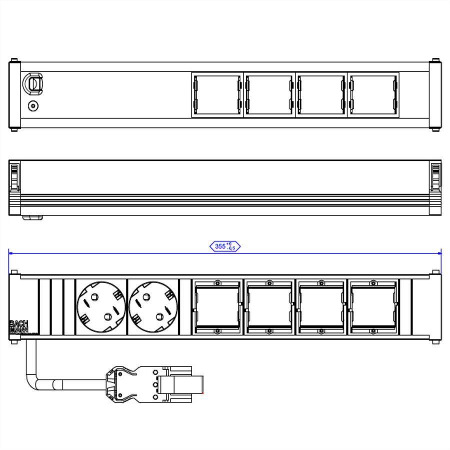 BACHMANN CONI Large 2x Schutzkontakt 4x ABD