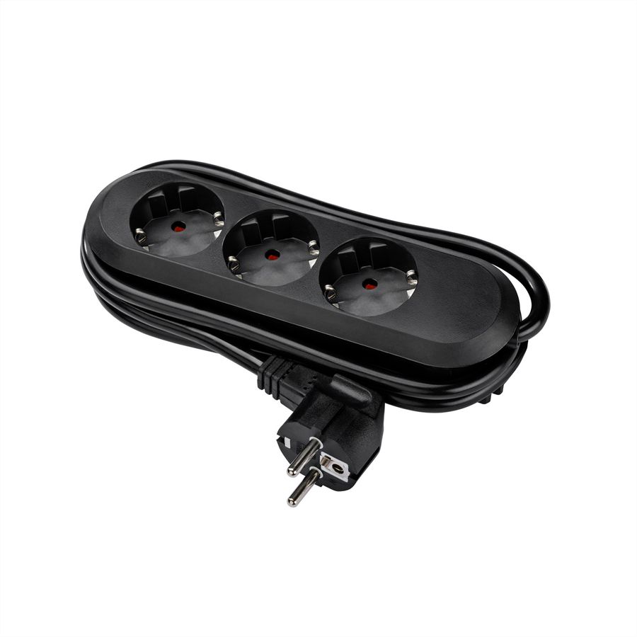 BACHMANN SMART Steckdosenleiste 3x Schutzkontakt, geschraubt, schwarz, 1,5 m