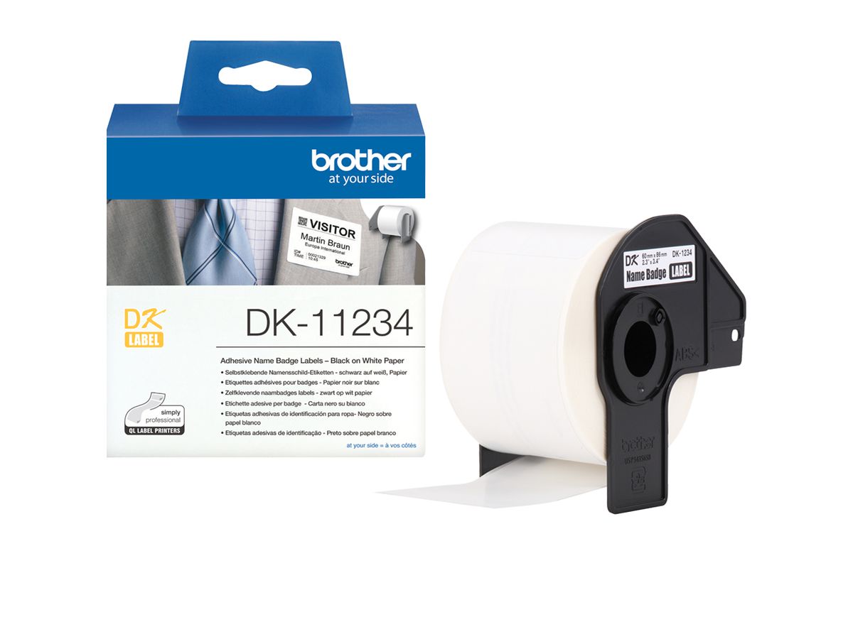 Brother DK-11234 Druckeretikett Weiß Selbstklebendes Druckeretikett