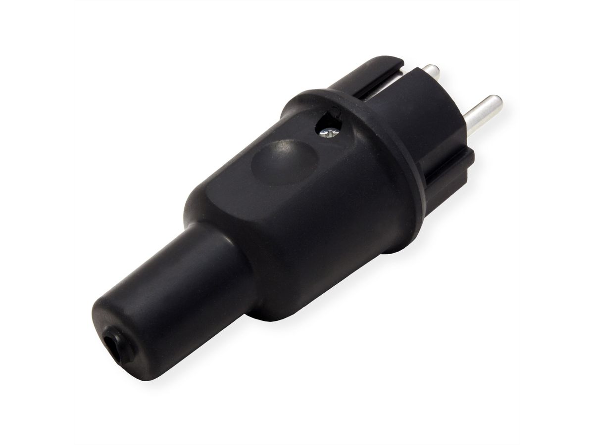 BACHMANN Vollgummi Stecker, französisches System, IP44, schwarz