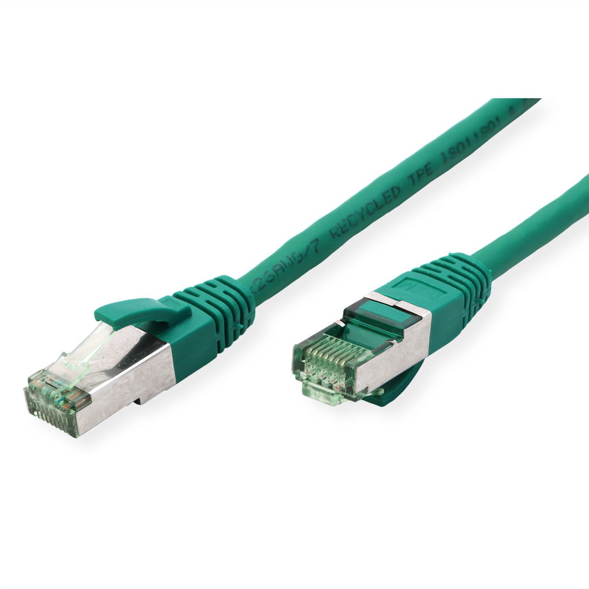 ROLINE RM Patchkabel Cat.6A S/FTP (PiMF), grün, 0,3 m