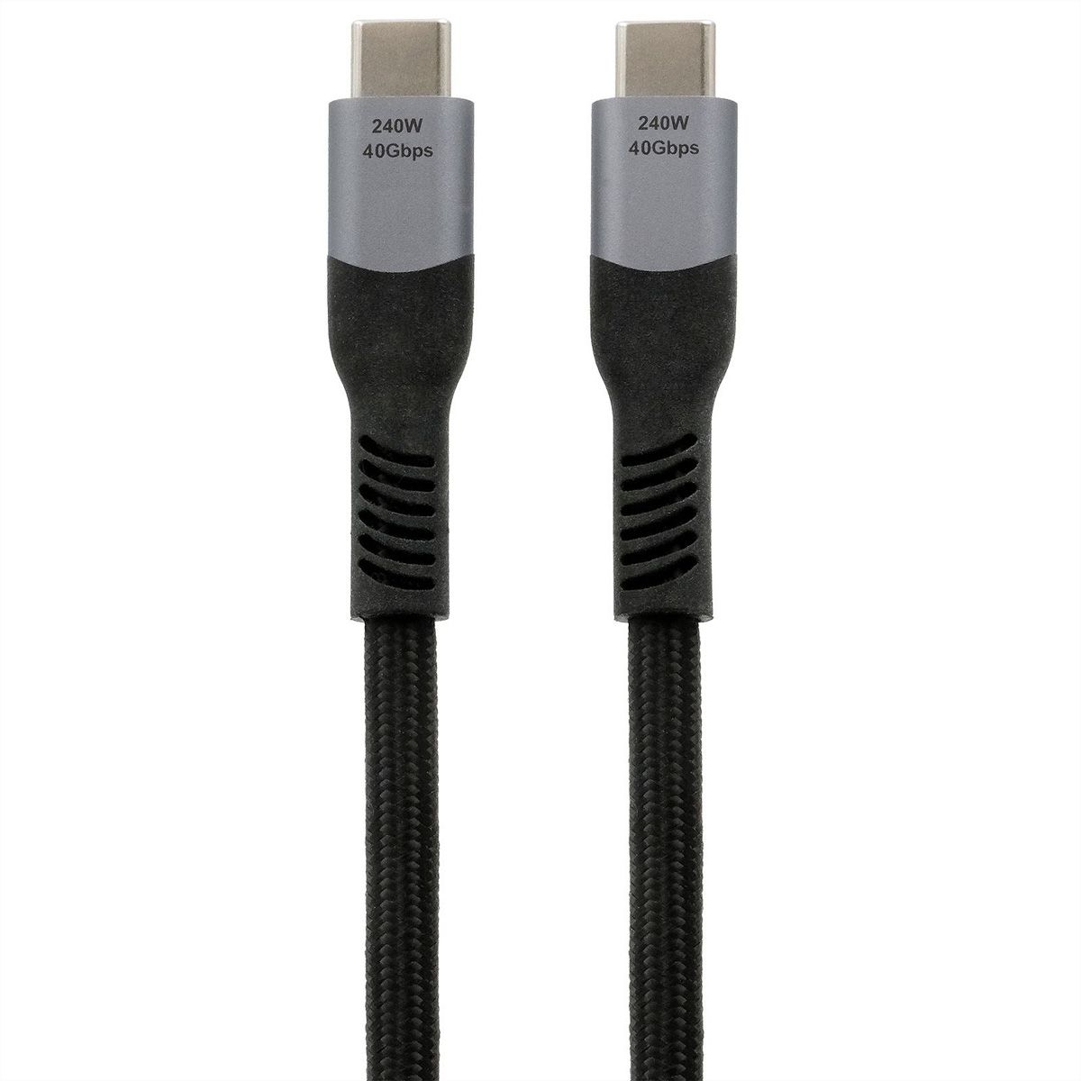 EXSYS EX-K1598-2.0 USB4 Kabel USB-C Stecker, 8K UHD-2, 40Gbit/s, 5A, 240W, schwarz, 2 m