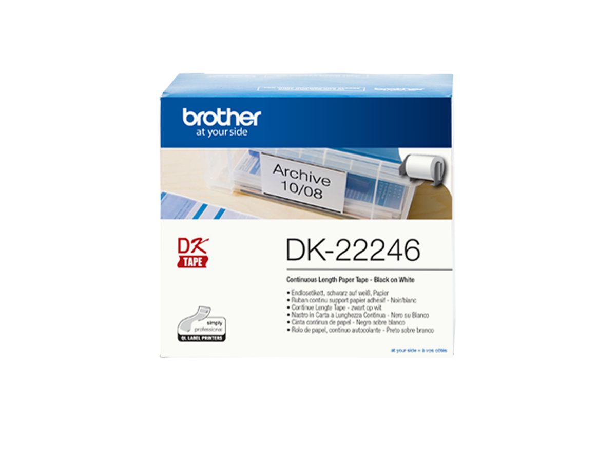 Brother DK-22246 Etiketten erstellendes Band Schwarz auf weiss