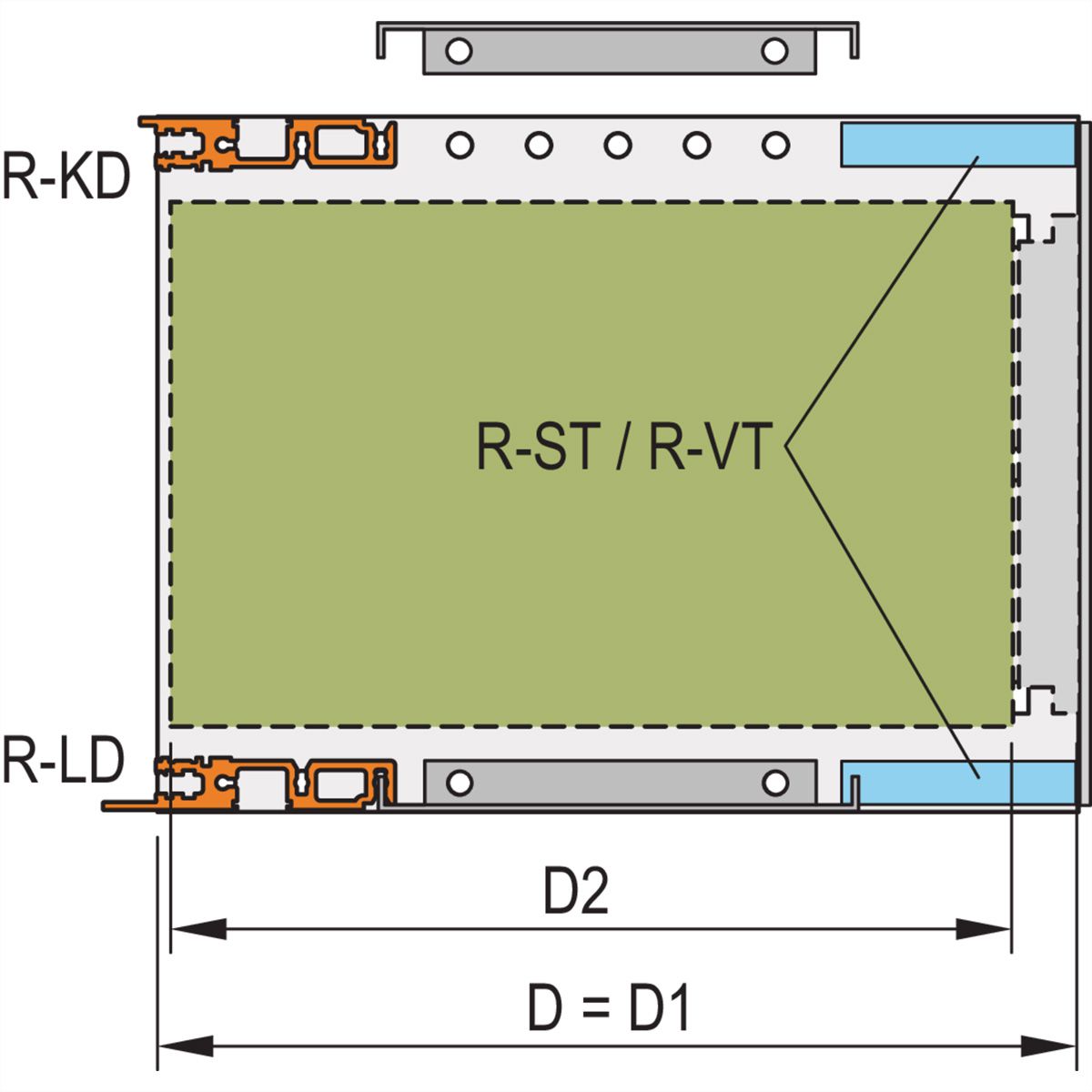 SCHROFF SEITENWD.R 3HE 355T (2ST)