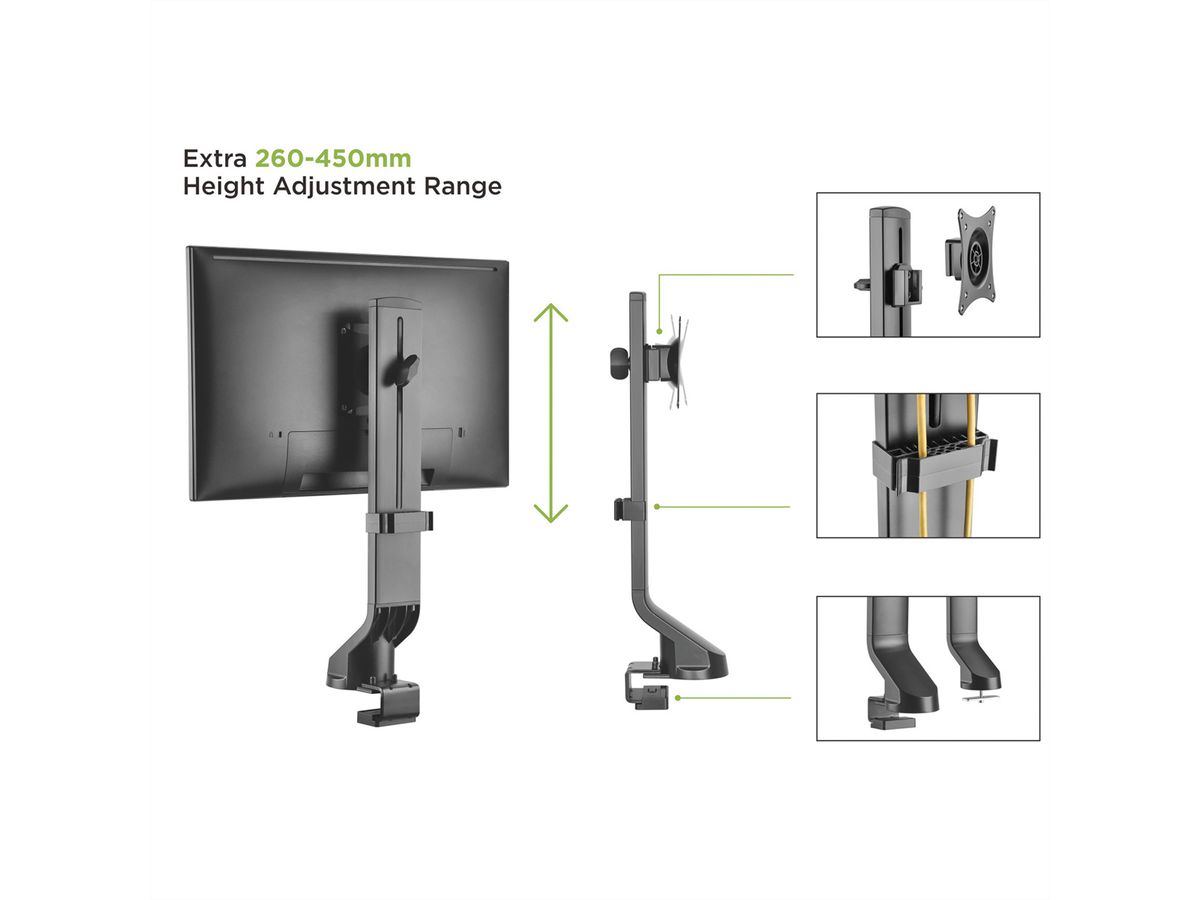 VALUE LCD-Monitorhalterung, geringer Platzbedarf, bis 8 kg