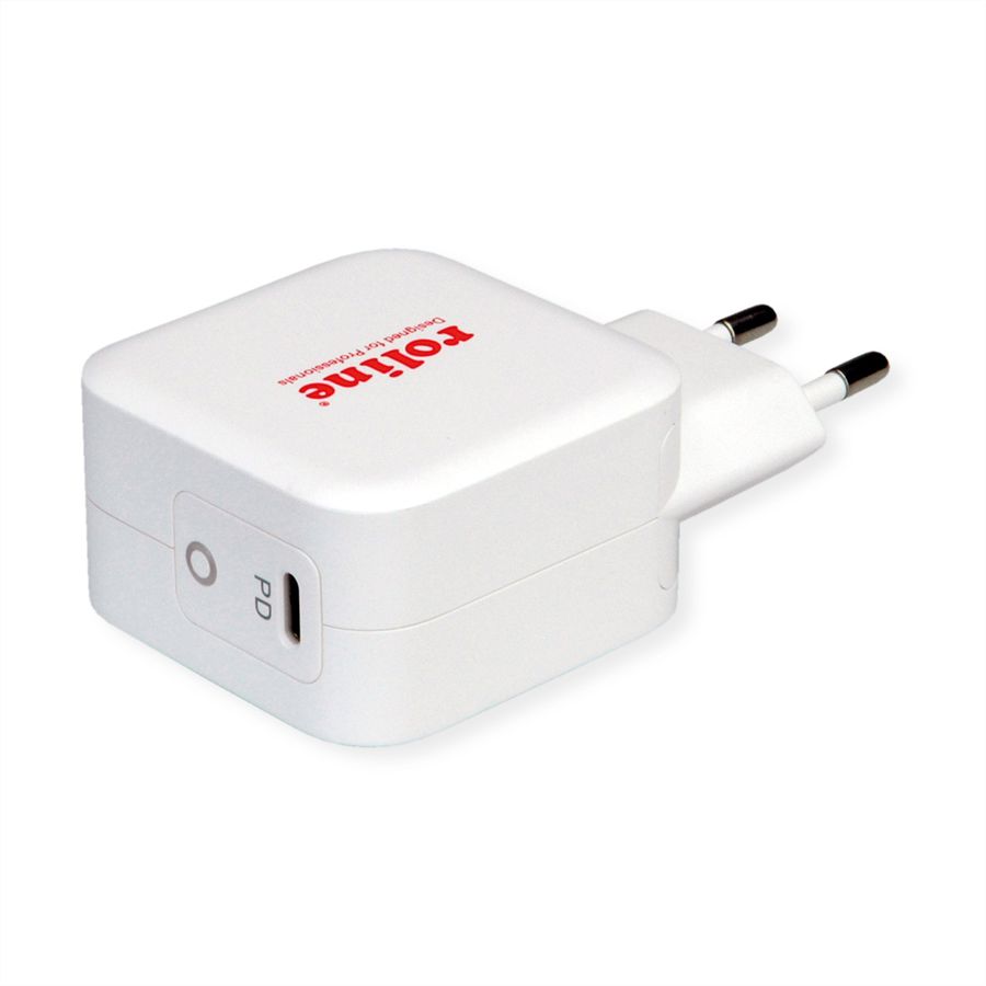 ROLINE USB Charger mit Euro-Stecker, 1x USB Typ C, PD, 61W