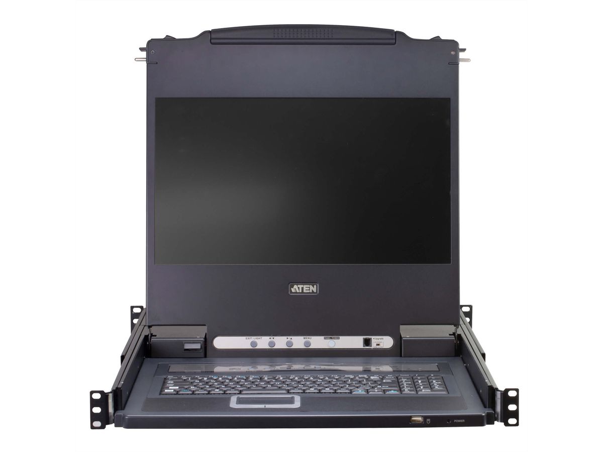 ATEN CL5716M 43cm-LCD KVM Switch, USB-PS/2, VGA, 16 Ports, DE-Layout