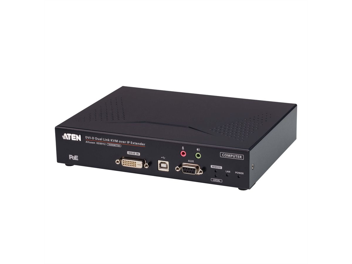 ATEN KE6912T DVI-D Dual Link KVM Over IP Extender mit PoE Sender