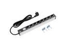 BACHMANN BN0500 19" 1HE 8x Schutzkontakt, Leistungsmessung, Schutzkontakt-Anschluss