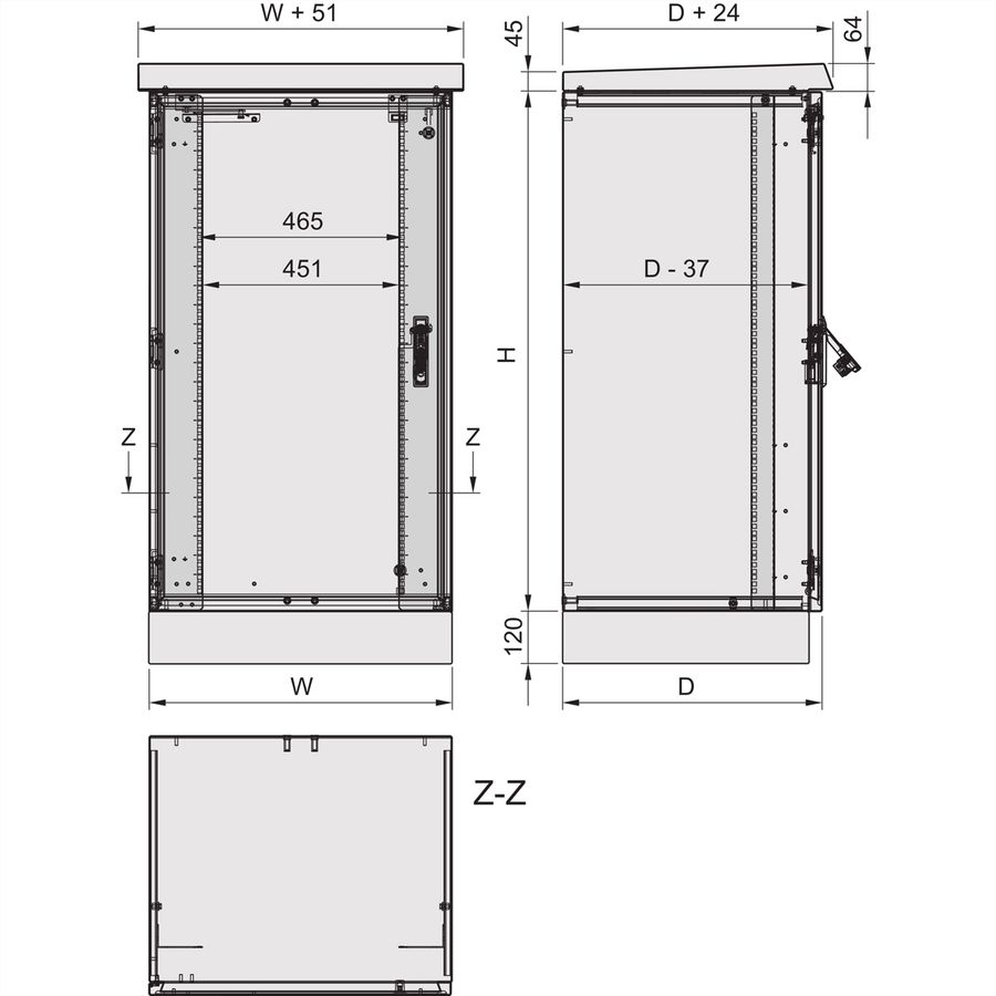 SCHROFF COM ECL 900H600B500T O.SOCK.