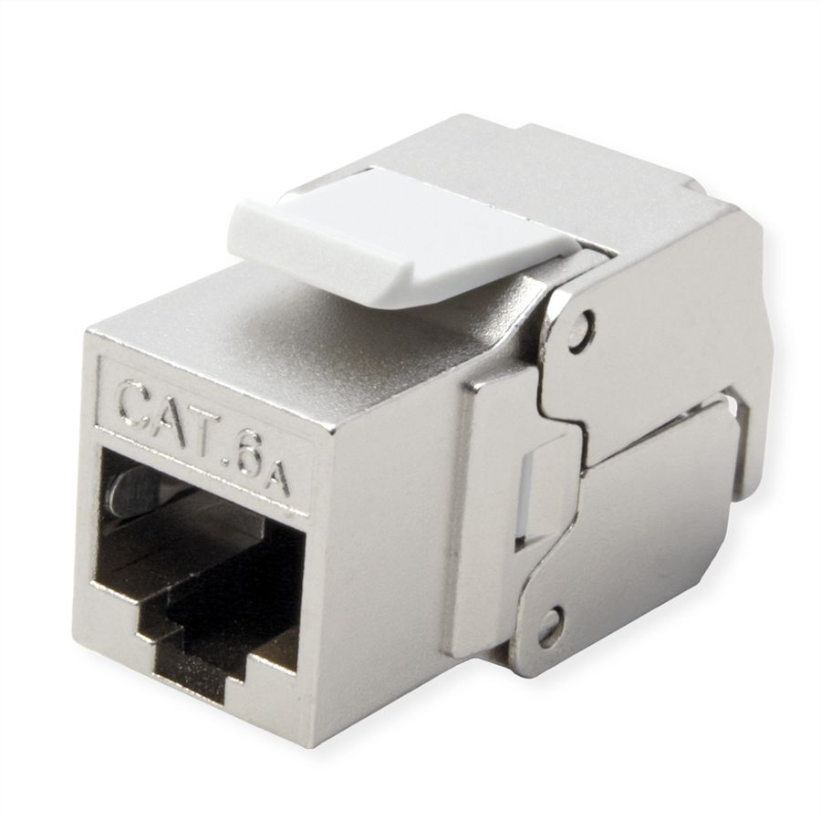 ROLINE Cat.6A (Class EA) Keystone, RJ-45, geschirmt, werkzeuglos, silberfarben