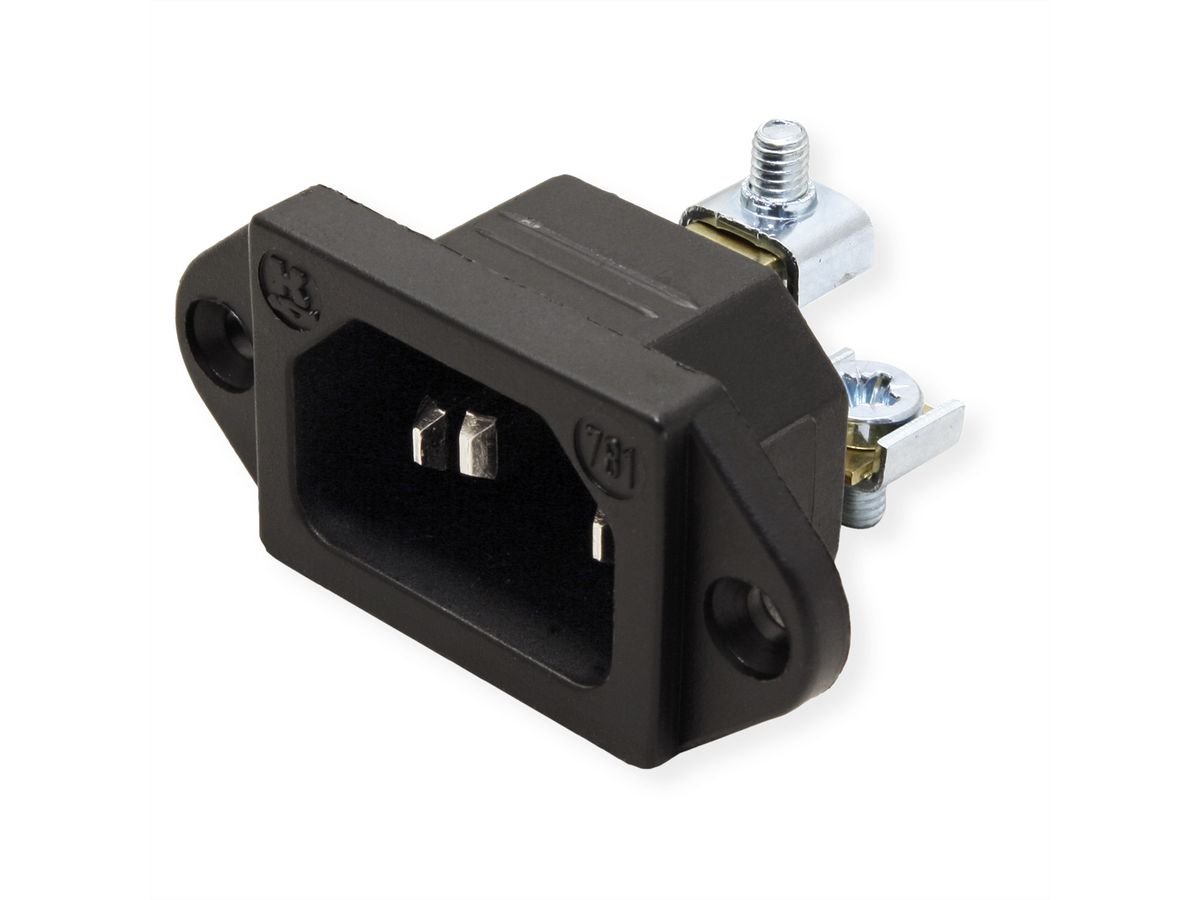 BACHMANN Kaltgerätestecker IEC320 C14, schwarz, Schraubanschluß