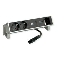 BACHMANN DESK2 2xSchutzkontakt USB C, USB Charger 30W 1xABD 0,2m GST18 INOX