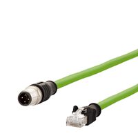 METZ CONNECT Verbindungsleitung M12 ST-RJ45 ST, 4-polig D-kodiert RJ45, 2 m