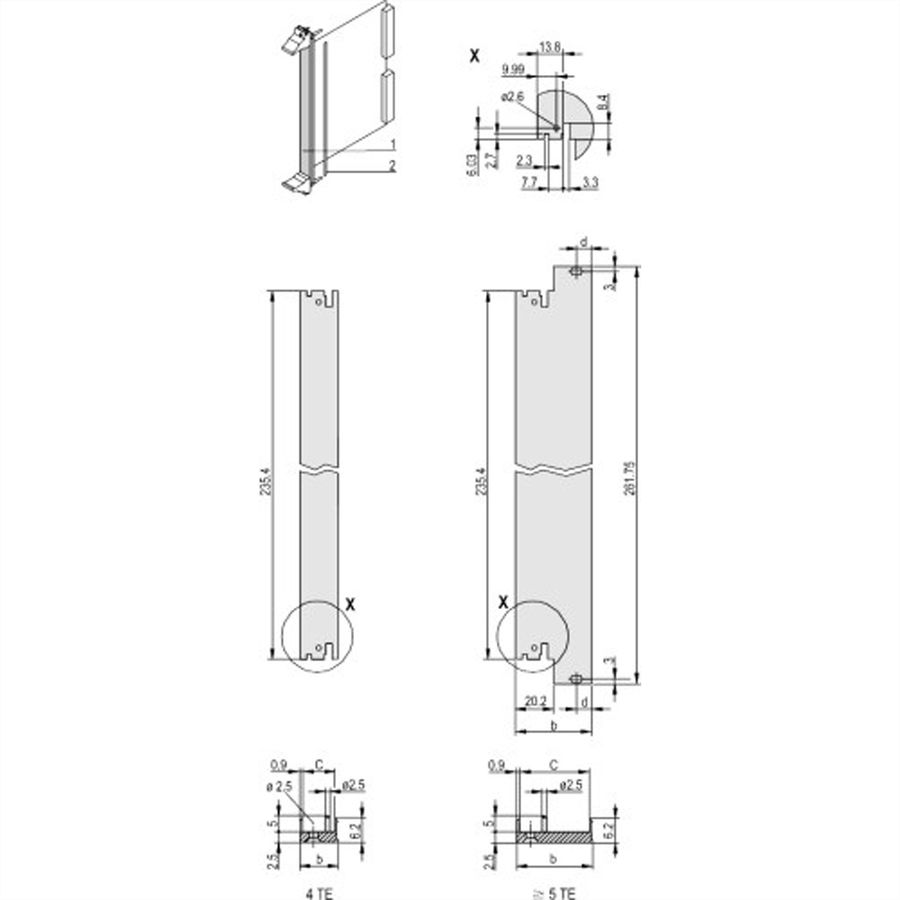 SCHROFF Frontplatte, U-Profil, schirmbar - FRONTPLATTE IEEE 6HE 11TE