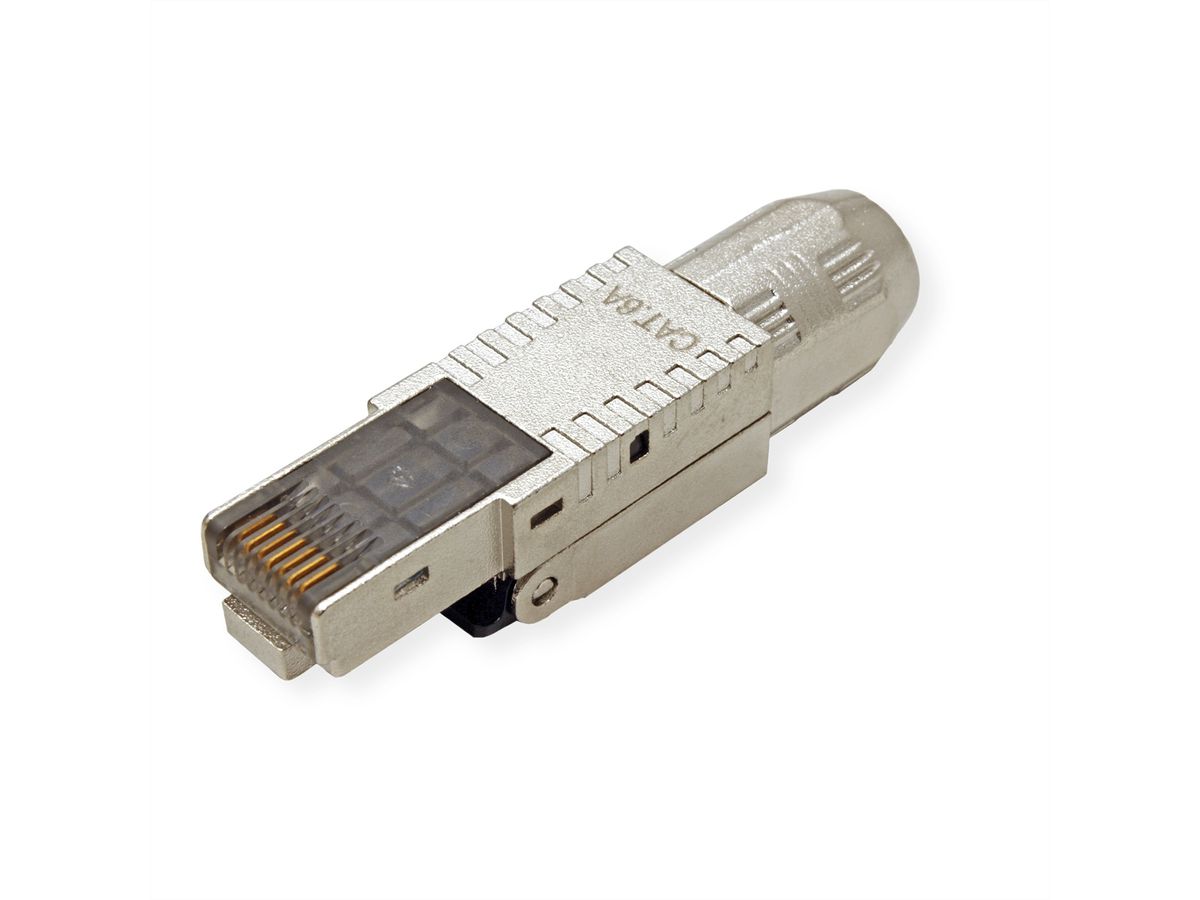 ROLINE feldkonfektionierbarer RJ-45 Stecker Kat.6A (Class EA), STP, silberfarben