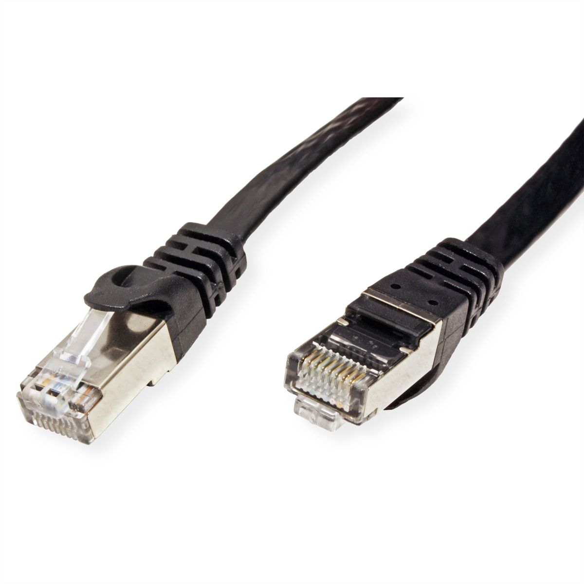 VALUE Patchkabel Cat.6 (Class E) FTP, extra-flach, schwarz, 0,5 m