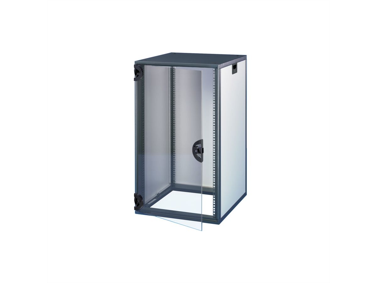 SCHROFF 19"-Schrank, mit Rauchglastür und Rückwand - NOVASTAR 12HE553B600T 7021-35